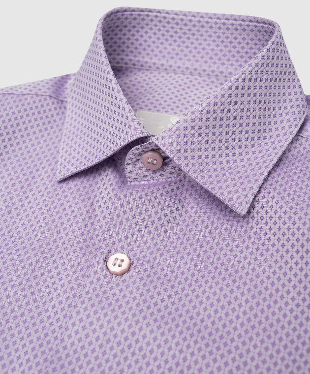 Stefano Ricci Children's purple shirt in a geometric pattern YC004040K1801 image 3