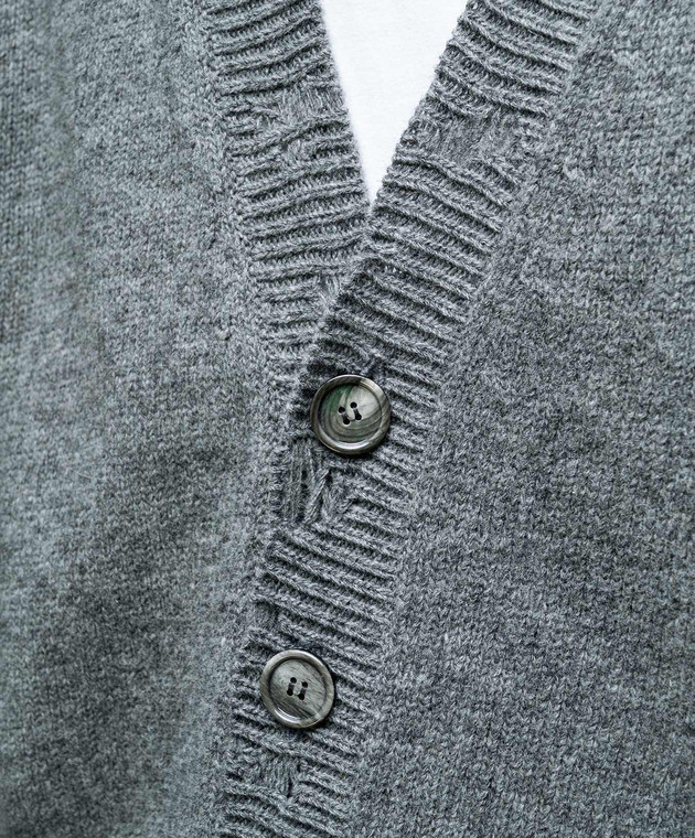 Ami Alexandre Mattiussi Gray wool cardigan with slits UKC027KN0016 image 5