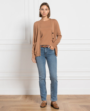 Allude Коричневий кардиган з вовни і кашеміру 23517010