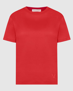 Valentino Червона футболка з вишивкою логотипа 4B3MG21Z8GD
