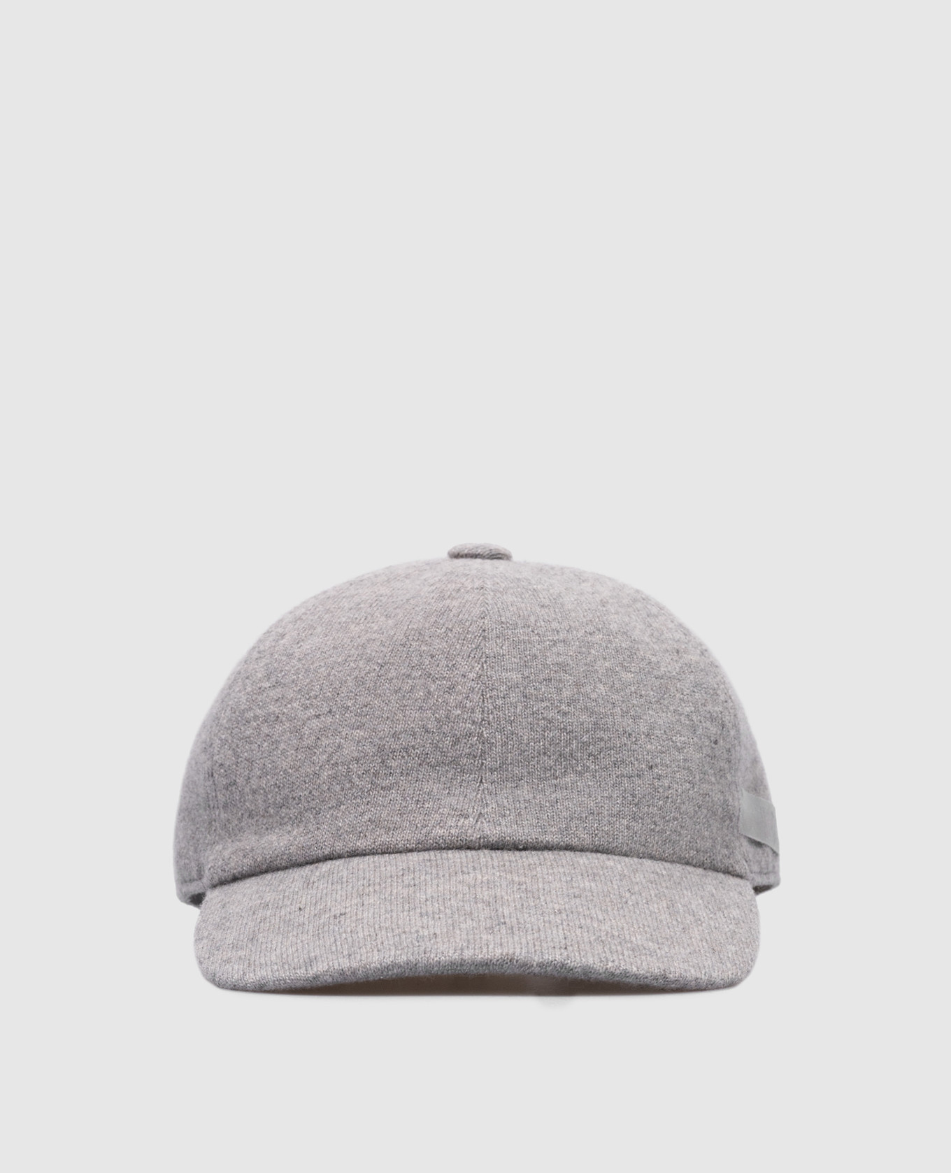 Gray cashmere cap with logo