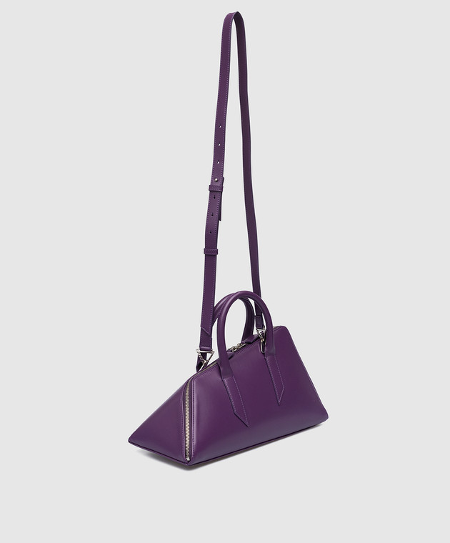 The Attico Violet leather trapeze bag 24h 227WAH35L019 online