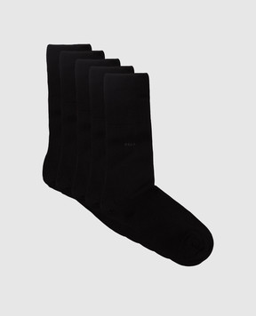 CDLP Набор черных носков с логотипом узором. MSO006012025
