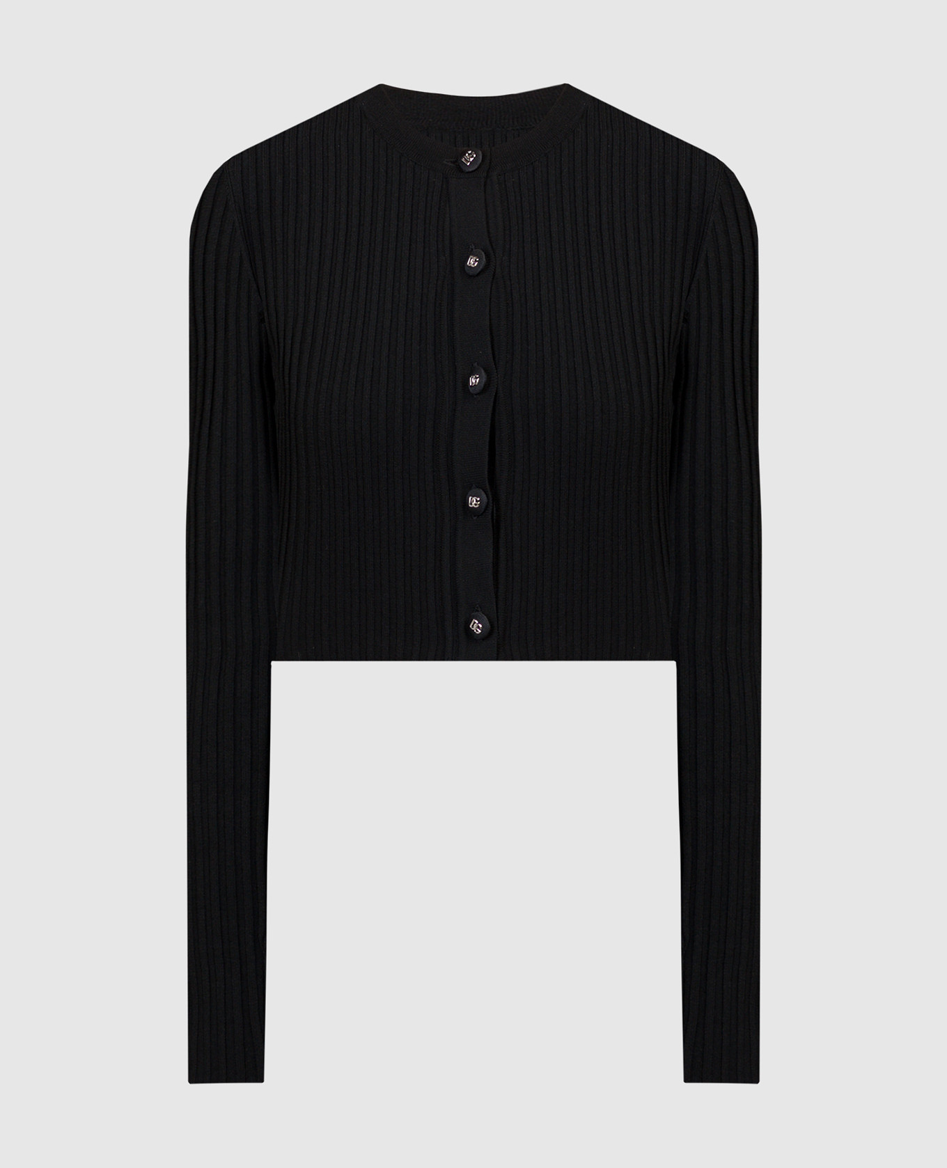 

Черный укороченный кардиган в рубчик, Кардиганы