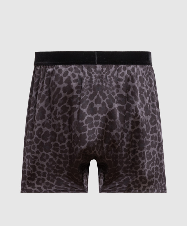 Tom Ford Gray leopard print silk boxer briefs T4LE41310 image 2