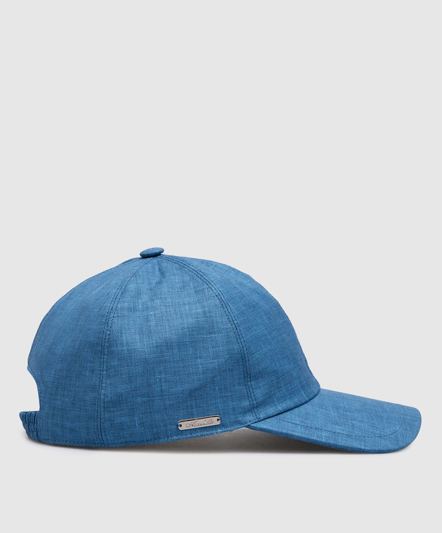 Enrico Mandelli Blue cap made of linen, wool and silk CAP4013716 image 3
