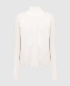 Max Mara Белый гольф Canard из шерсти в рубчик CANARD