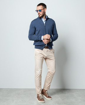 Cashmere&Whiskey Синий кардиган из шерсти 97396