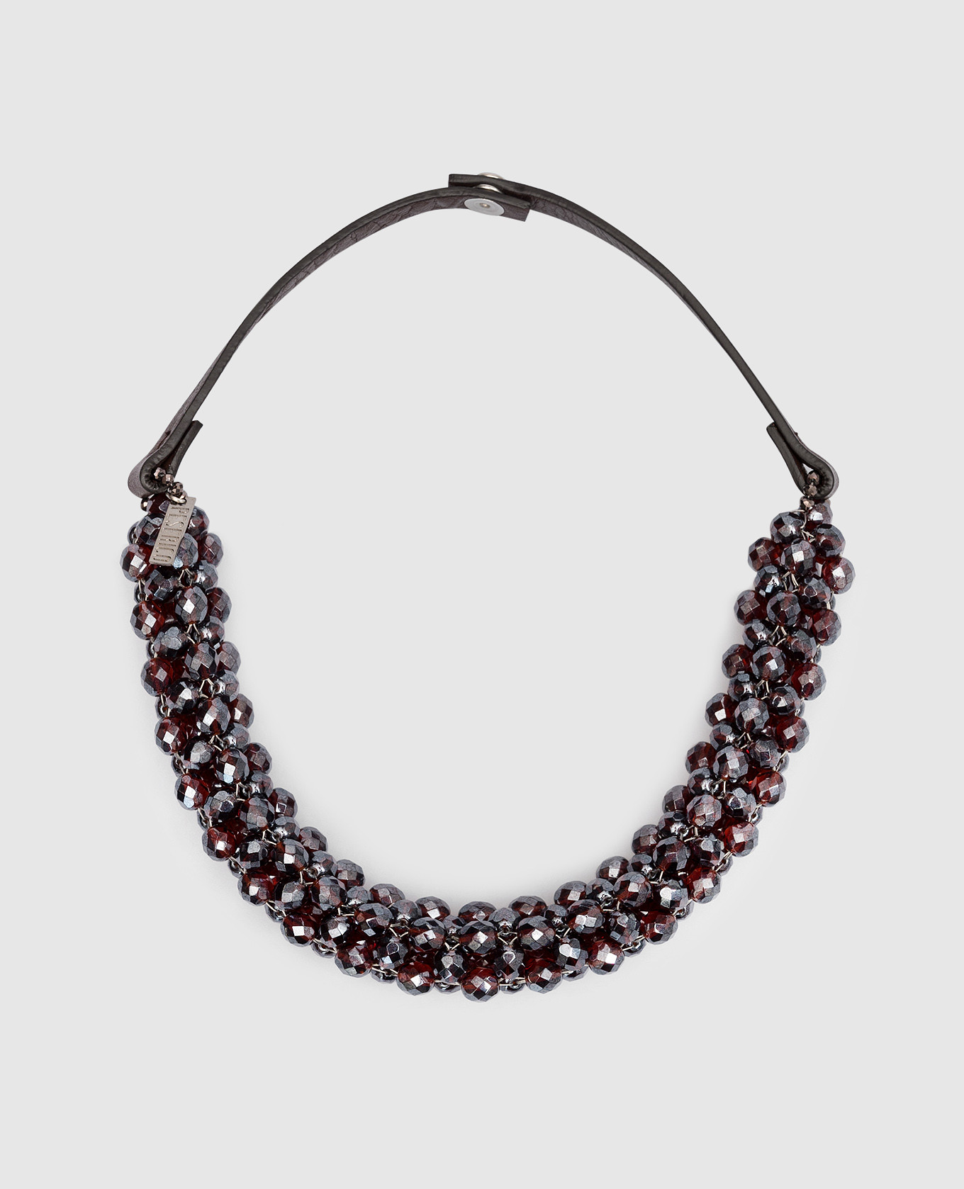 Burgundy necklace with beads