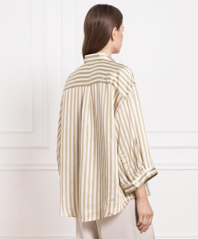 Brunello Cucinelli Блуза в полоску с цепочкой мониль MH788MV556 изображение 4