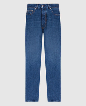 Off-White Сині джинси з ефектом потертості OMYA177F23DEN002
