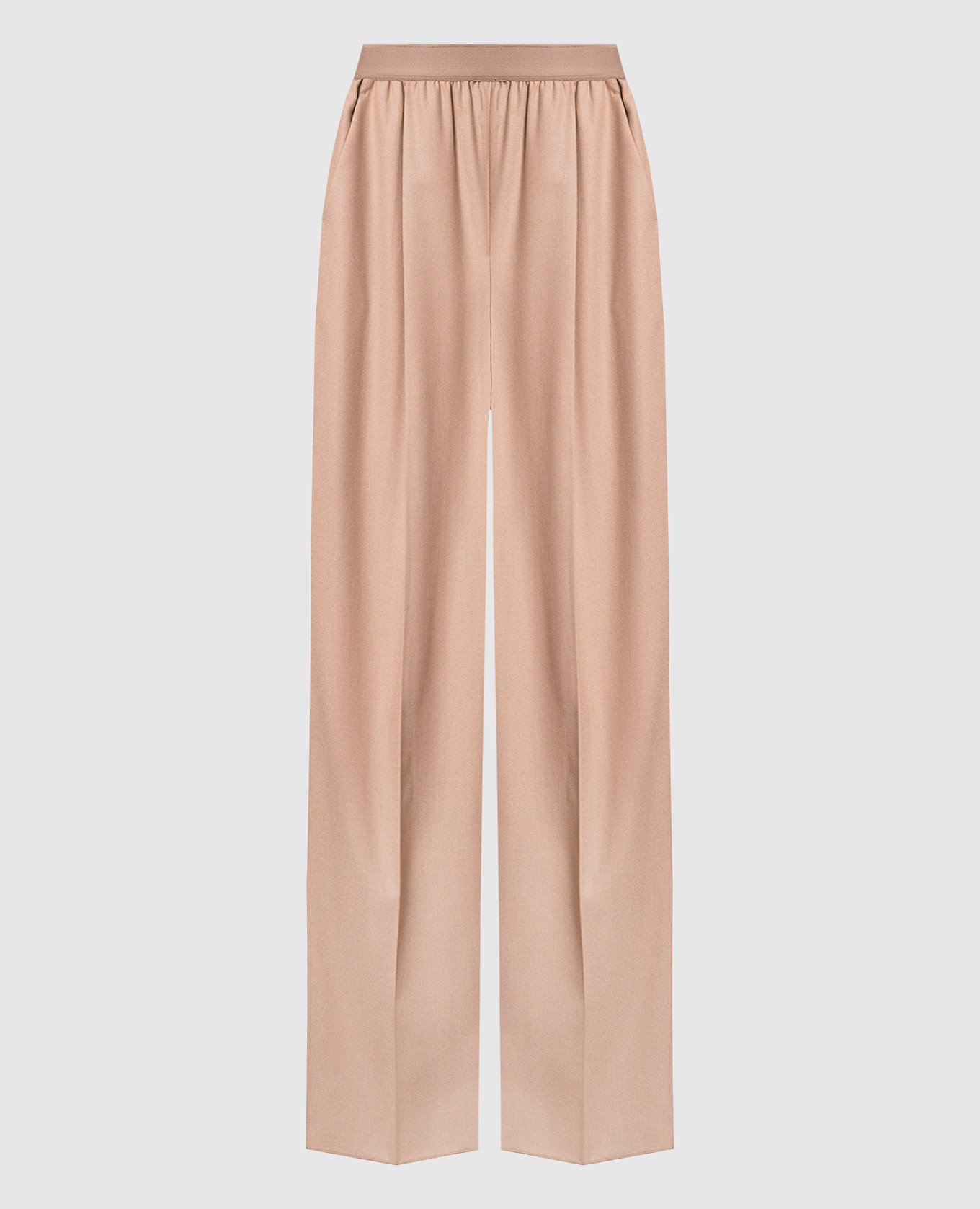 

Коричневые брюки из шерсти и кашемира, Коричневый, Прямые брюки