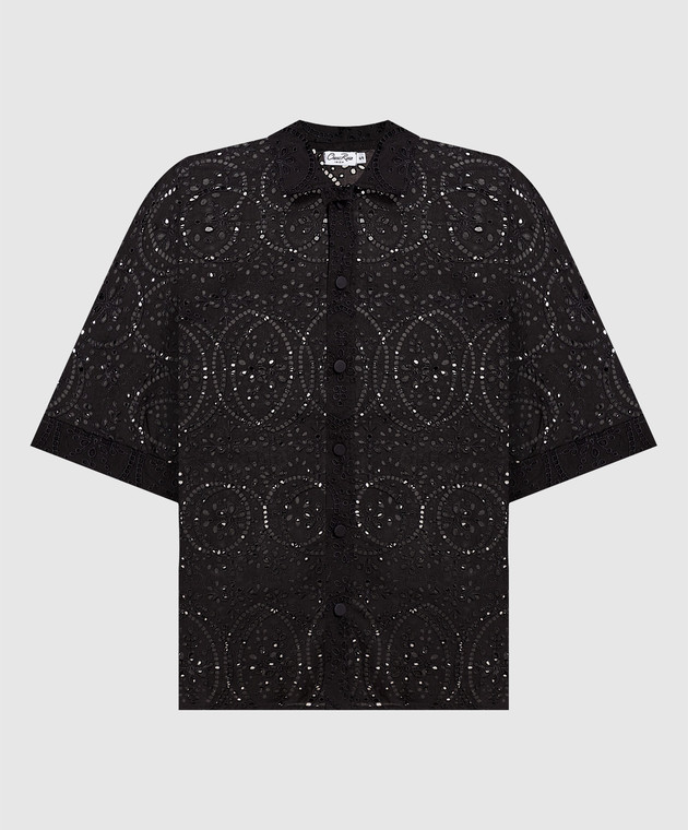 Charo Ruiz Isma black shirt with broderie embroidery 233200