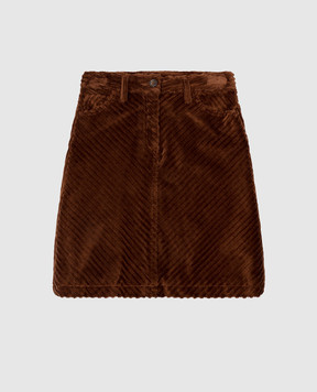 Dolce&Gabbana Детская коричневая юбка с патчем логотипа. L54I76FUWEU
