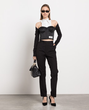 Dolce&Gabbana Чорна блуза з корсетом F777NTGDBQ0