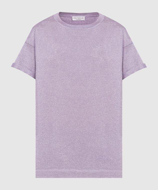 Brunello Cucinelli Purple t-shirt with lurex M41810000