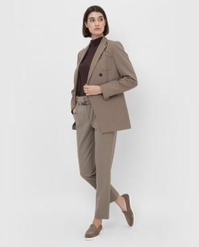 Brunello Cucinelli Штани з вовни з високою посадкою MB526P7453