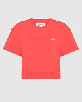 AUTRY Красная футболка с вышивкой логотипа A24ETSPW526D