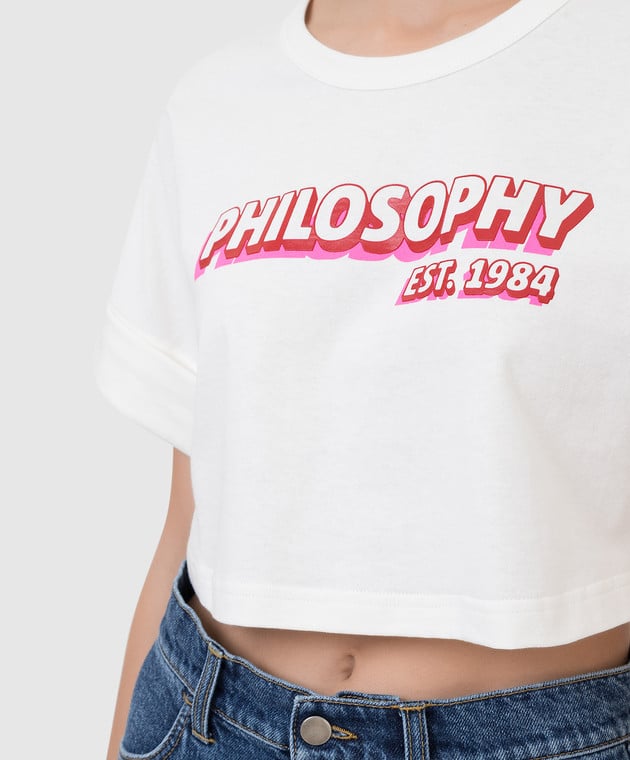 Philosophy di Lorenzo Serafini Біла укорочена футболка з логотипом A0706744 зображення 5
