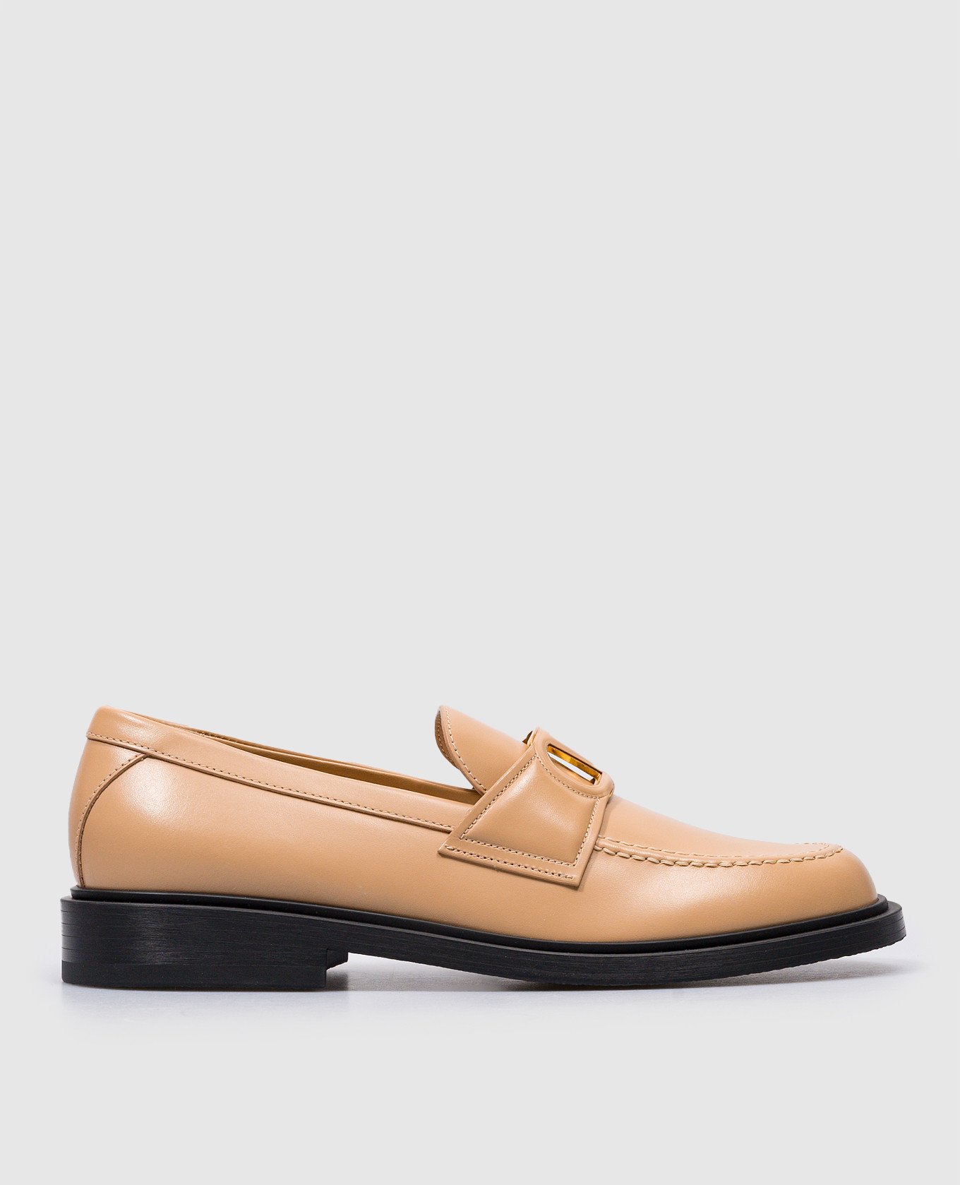VLogo Signature logo loafers in brown leather
