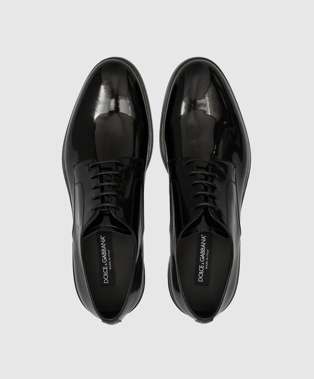 Dolce&Gabbana Black leather glossy derbies A10793A1037 image 4