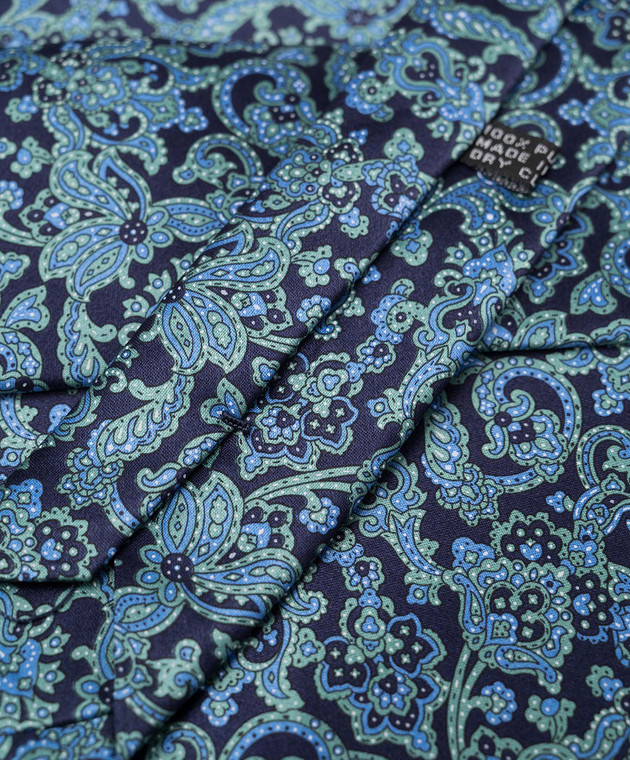 Stefano Ricci Дитячий синій набір із шовку з краватки та хустки-паші у візерунок YDX27001 зображення 4