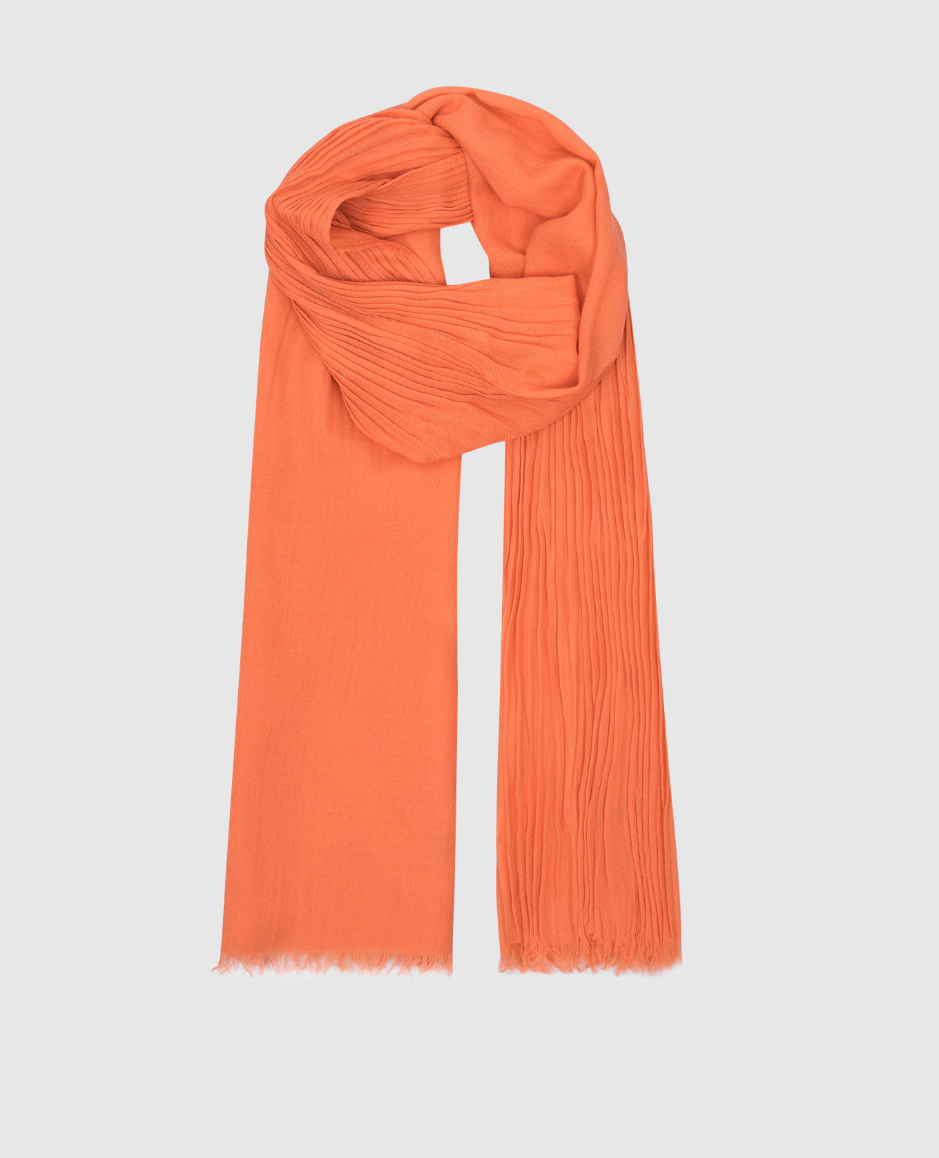 Оранжевый шарф из кашемира и шелка с писем.