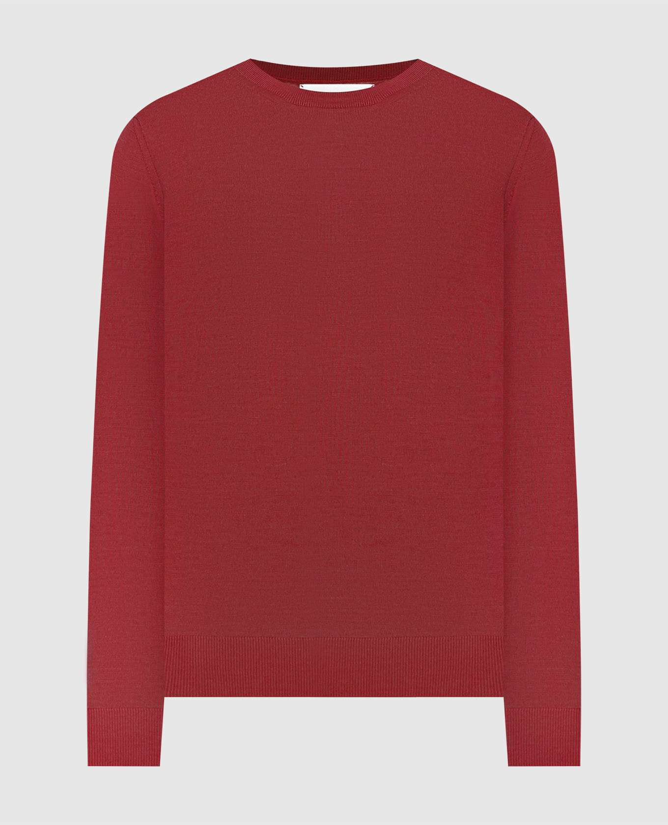 Red wool, silk and cashmere jumper