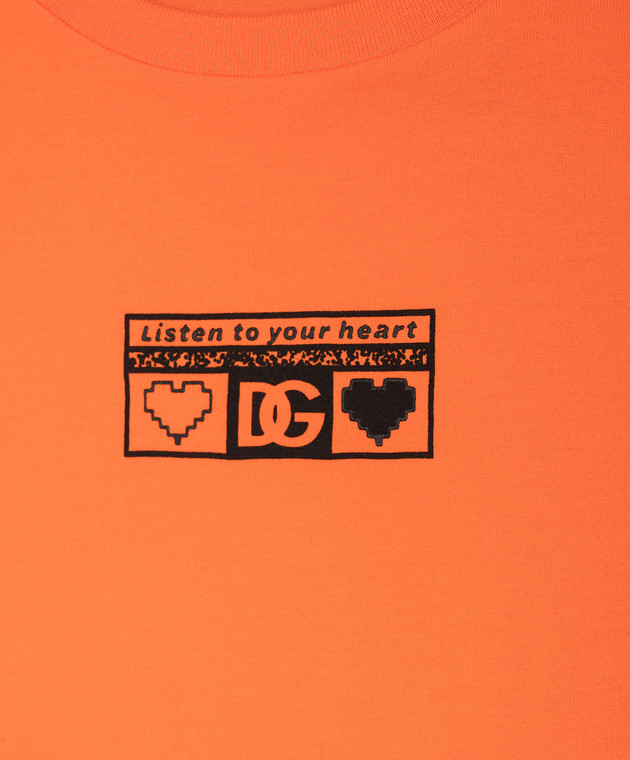 Dolce&Gabbana Children's orange t-shirt with logo print L4JTBLG7H3G814 изображение 3