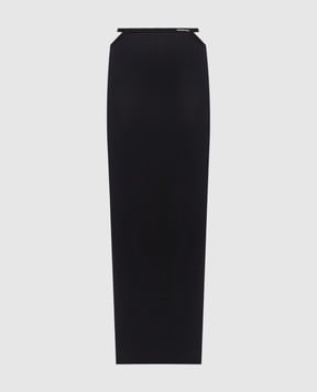 Alexander Wang Черная юбка в рубчике с фигурными вырезами 4CC1245057