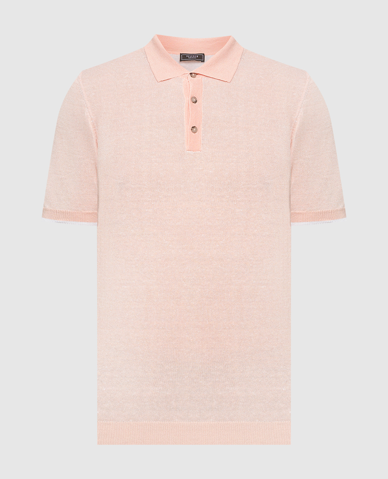 Pink polo shirt with linen