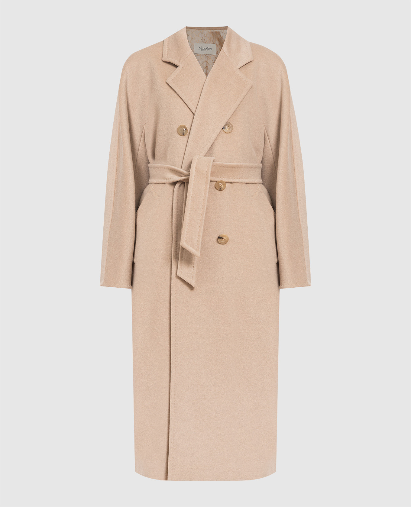 Light beige wool and cashmere coat
