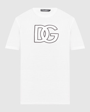 Dolce&Gabbana Белая футболка с нашивкой логотипа G8PL5ZFU7EQ