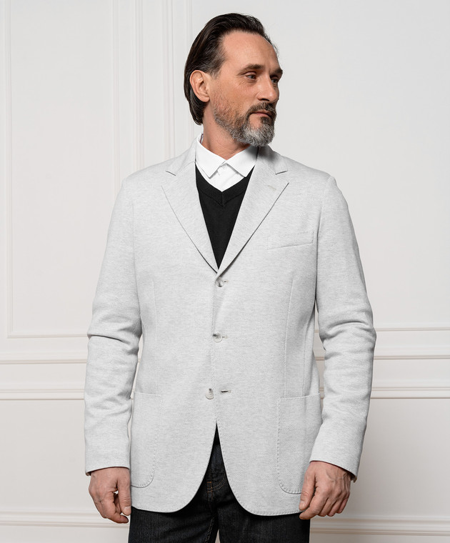 Enrico Mandelli Світло-сірий піджак A4T5214718 зображення 3