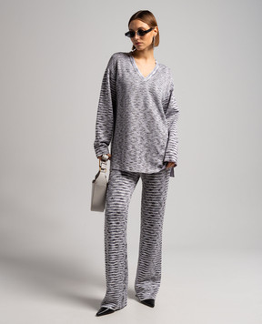 Missoni Белые брюки в полоску с пайетками DS23WI1PBK030L