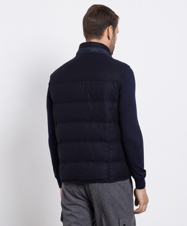 Enrico Mandelli Blue down vest made of wool and cashmere A7T7723821 image 4