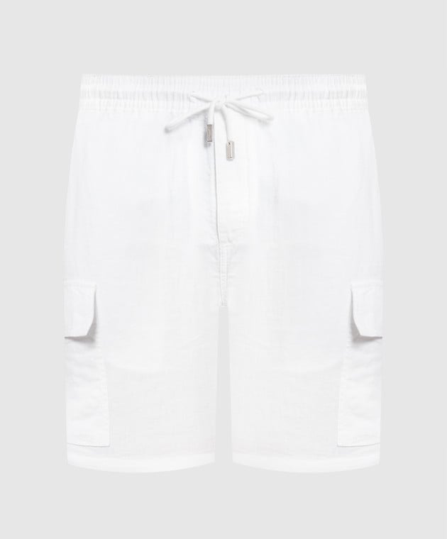 Vilebrequin Baie Man white linen cargo shorts BAIU3U01