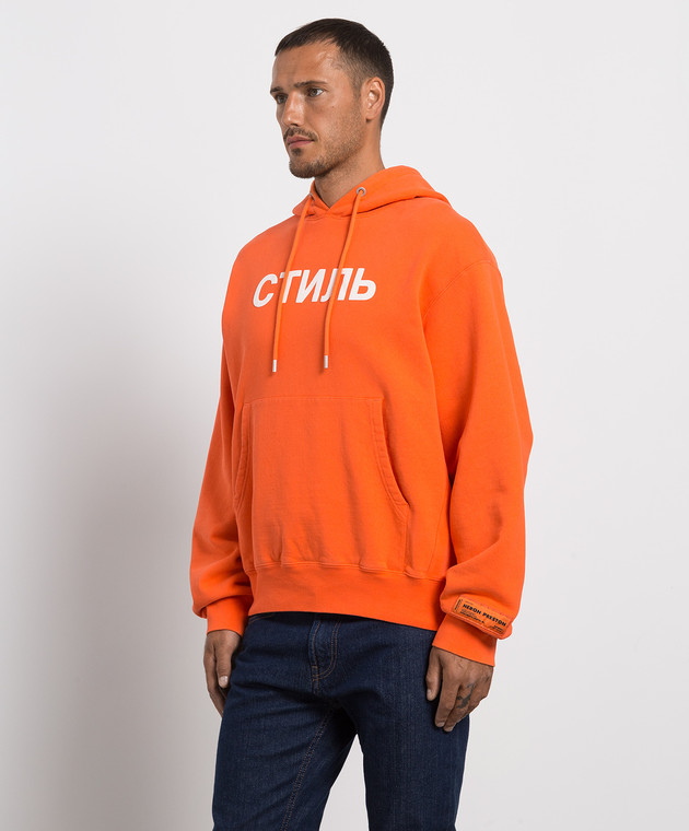 Heron Preston Orange printed hoodie Style HMBB024C99JER002 buy with Greece delivery at Symbol