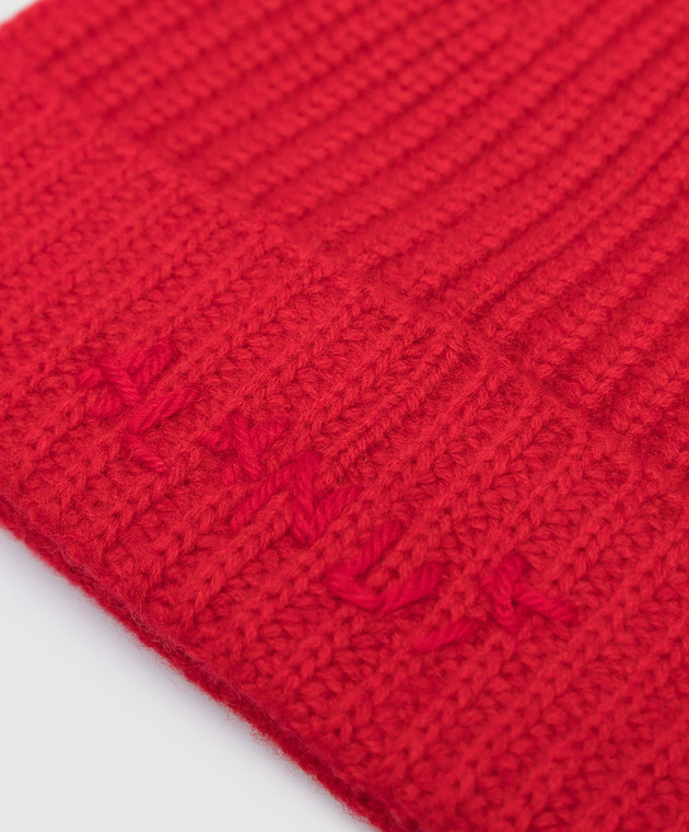 ALANUI Красная шапка Northern Islands из кашемира и шерсти LWLC003F22KNI001 изображение 4