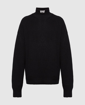 Heron Preston Черный свитер из шерсти с вышивкой логотипа HMHA006F23KNI001