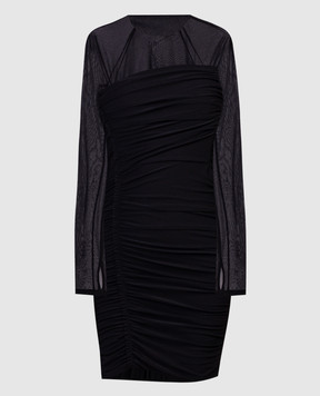 Helmut Lang Черное платье мини с драпировкой N10HW602