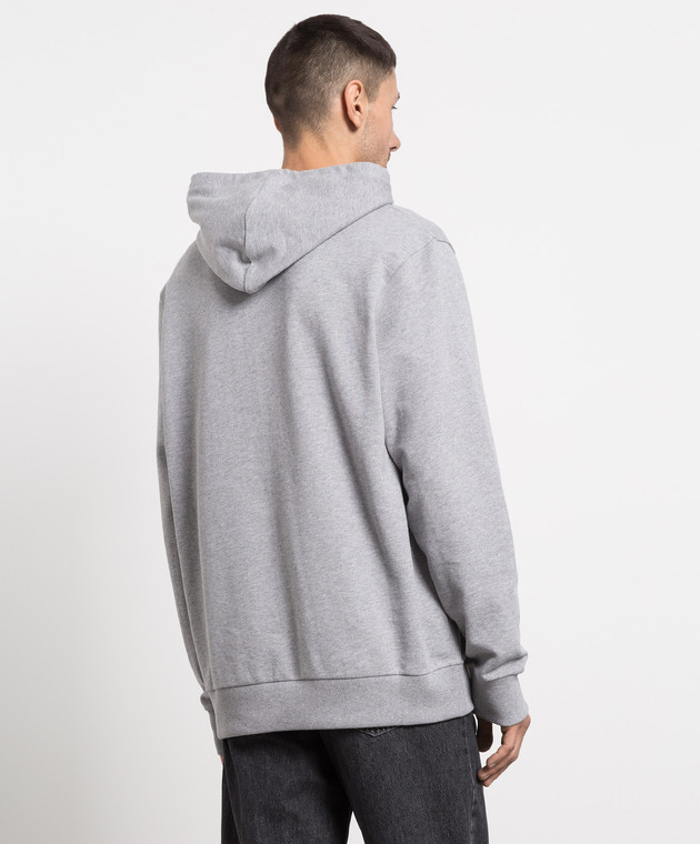 Balmain Gray hoodie with textured logo AH1JT046BC22 изображение 4