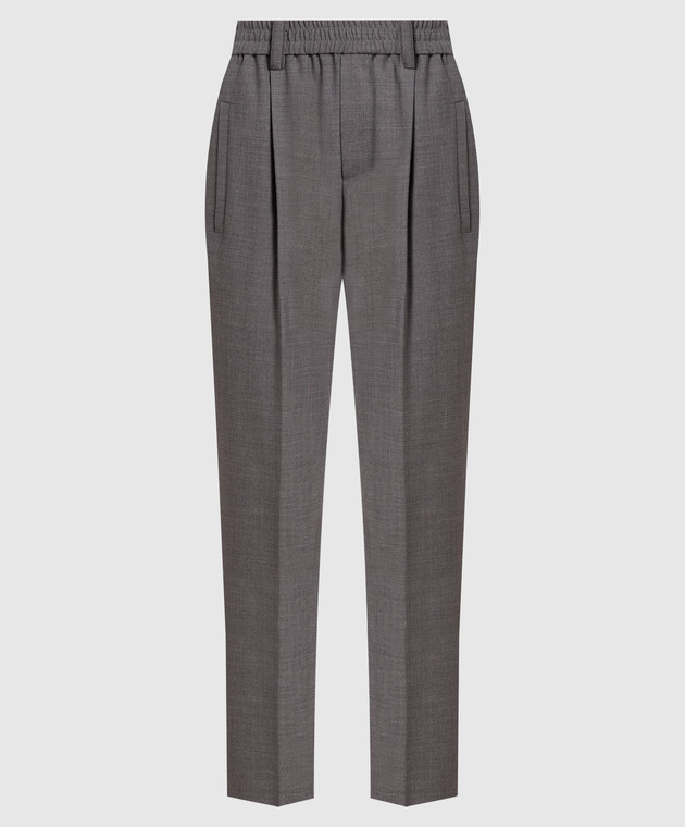 Brunello Cucinelli Gray pants with monil chain M0W07P7811