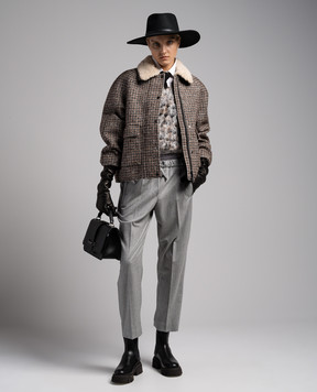 Brunello Cucinelli Серый ажурный жилет с шерстью и мохером MTA309402