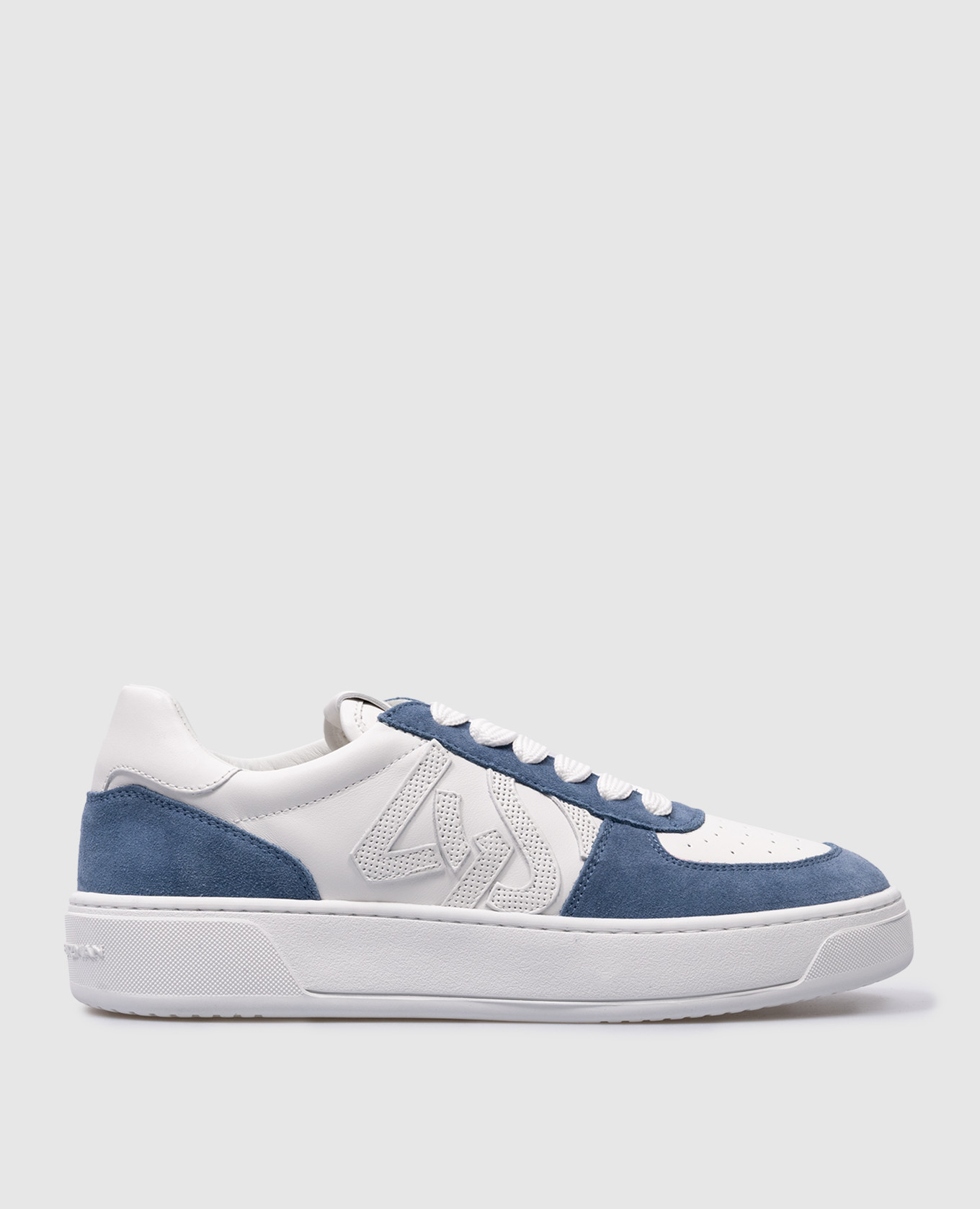 SW Courtside Monogram logo sneakers in white leather