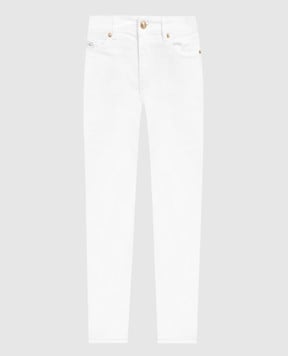 Versace Jeans Couture Белые джинсы-скини с логотипом V-emblem 74HAB5S0CEW01