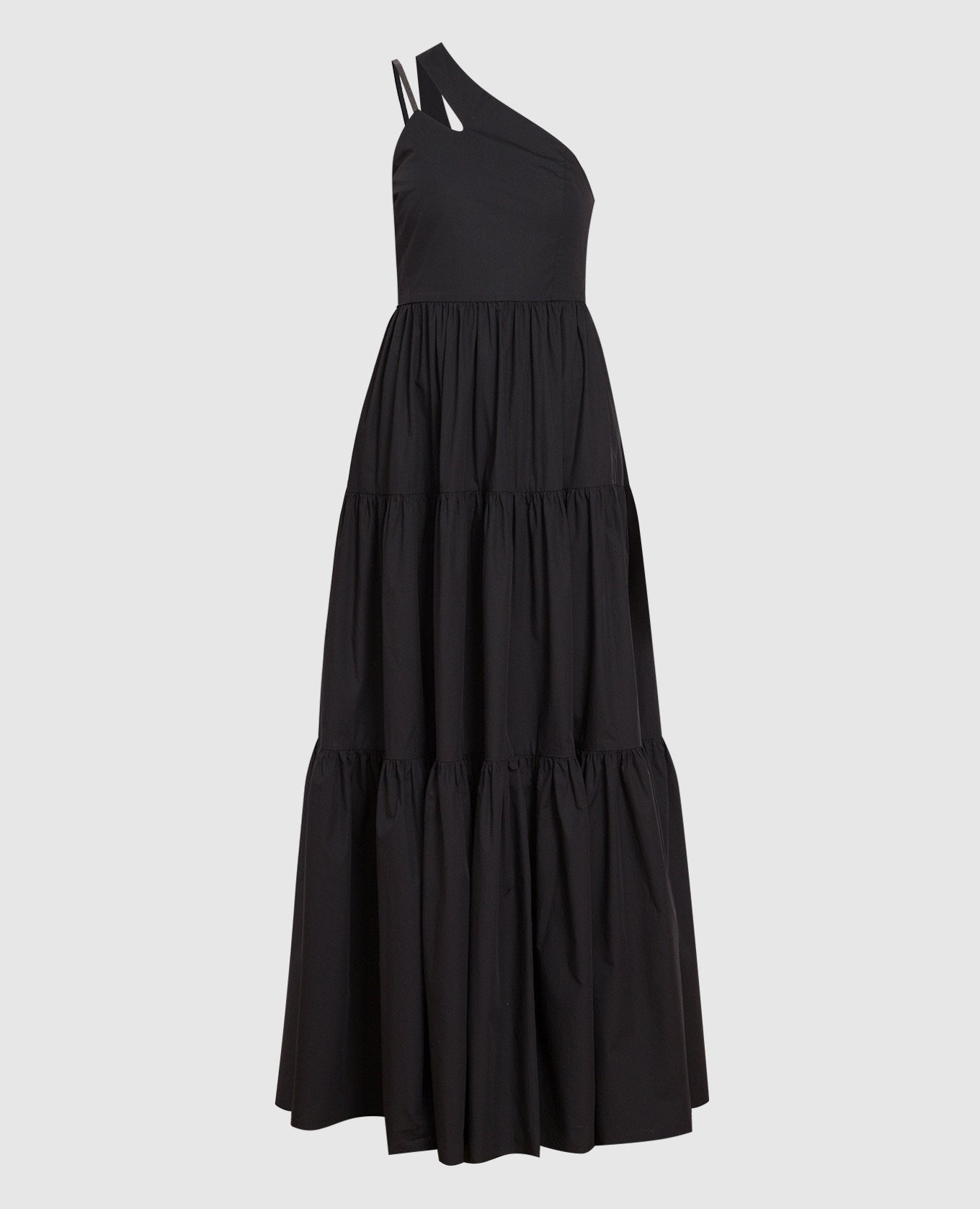 Maxi dress with ruffles and eco-brass