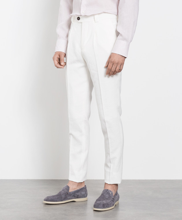 Brunello Cucinelli Білі штани з льону MW431E1450 зображення 3