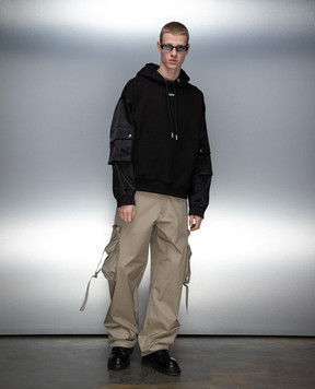 Off-White Черные худи с принтом логотипа Off OMBB127S24FLE001