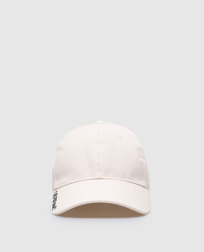 Off-White Біла кепка з контрастною вишивкою логотипа OMLB052F23FAB029